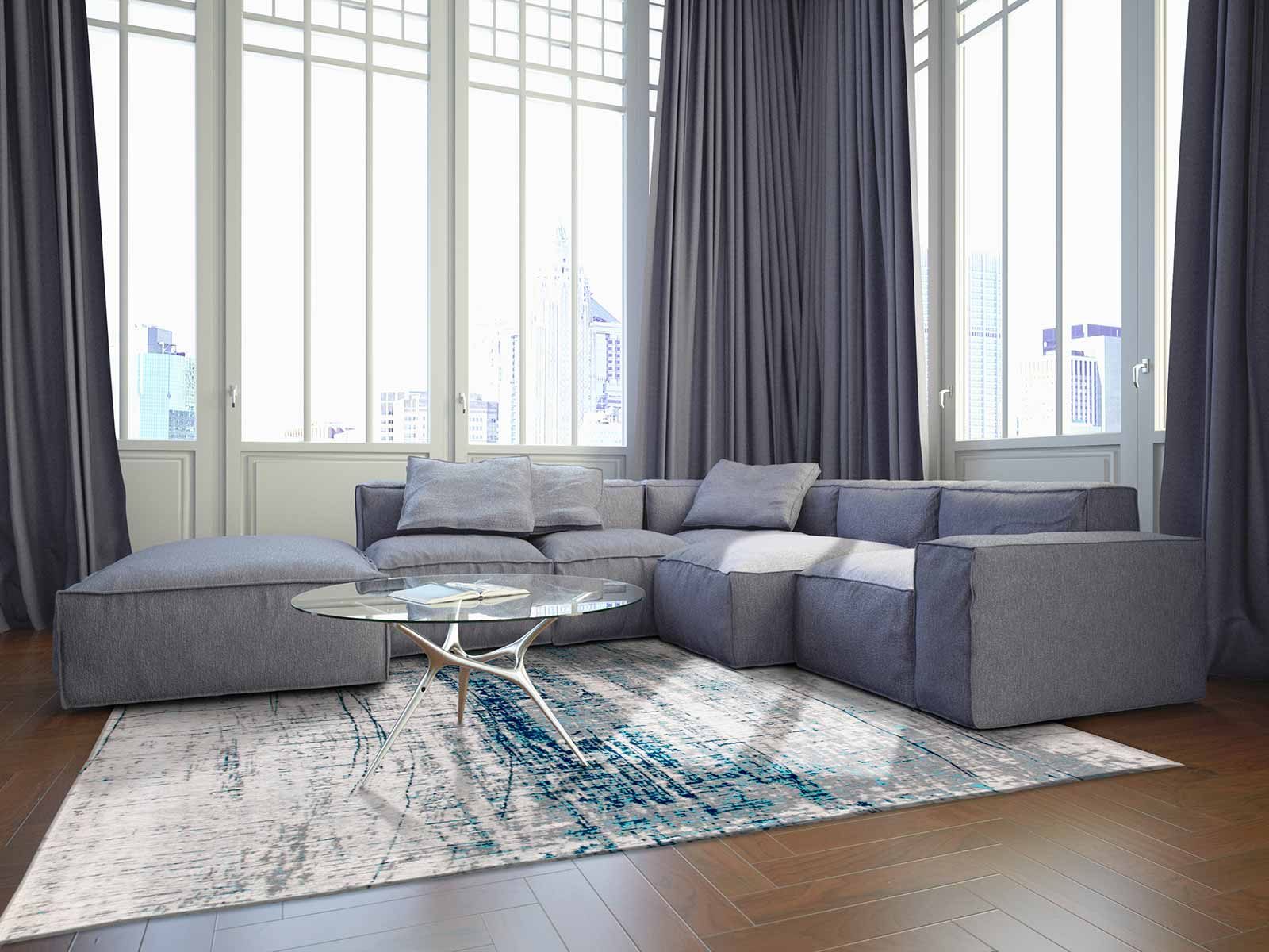 tappeti Louis De Poortere CA 8421 Mad Men Griff Bronx Azurite interior